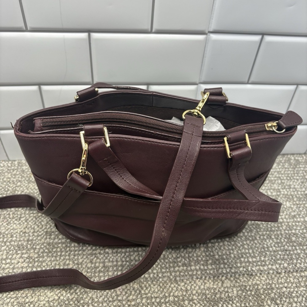 Etienne Aigner Brown Leather Handbags Hand Or Shoulder Straps Pockets VTG - Picture 8 of 15